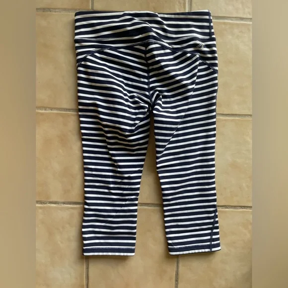 J.Crew x New Balance Striped Navy and White Leggings - Picture 2 of 4